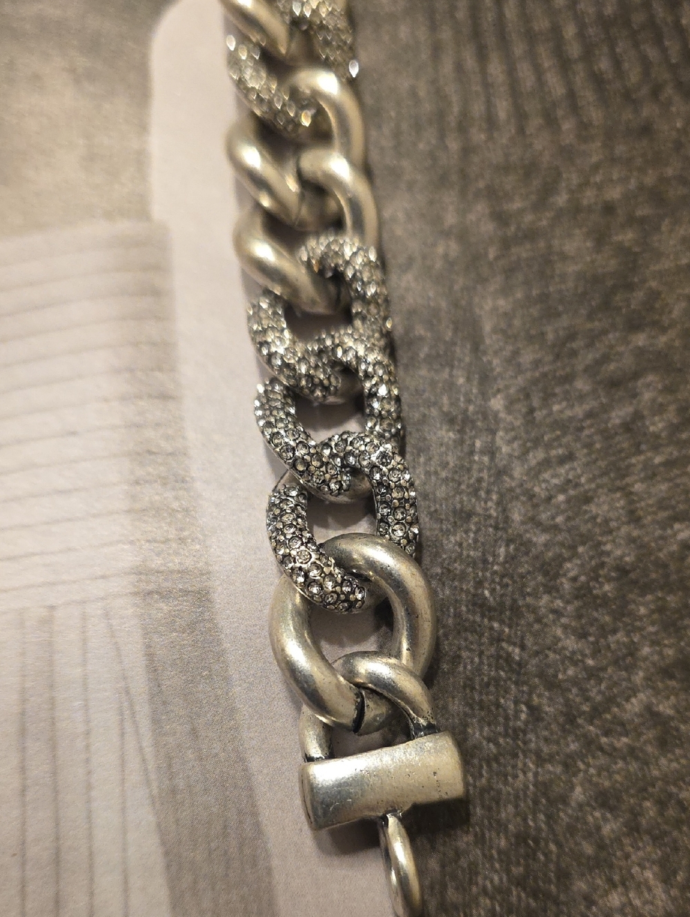 Chunky Rhinestone Link Bracelet - Picture 5 of 10